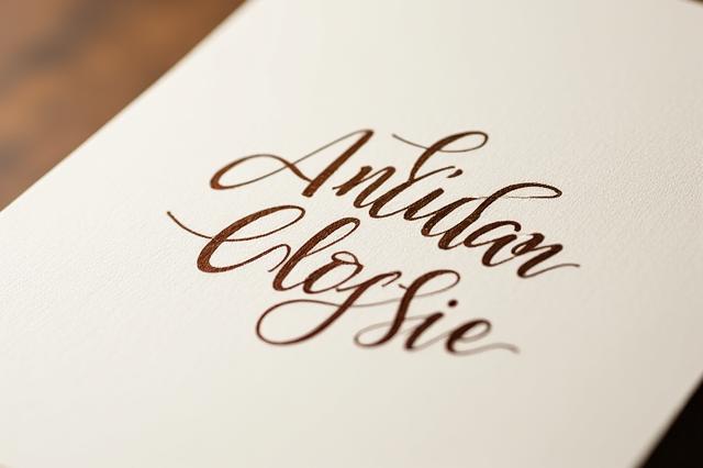 Markenlogo mit elegantem handgeschriebenem Lettering auf einem natürlichen Hintergrund.