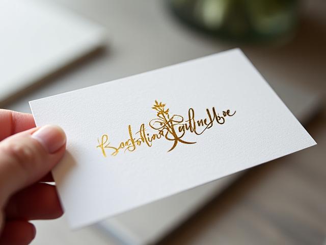 Kalligraphisches Logo auf einer Visitenkarte