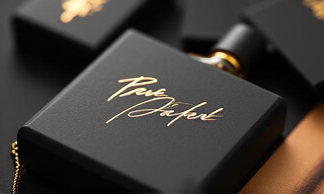 Markenprodukt mit kalligraphischem Logo