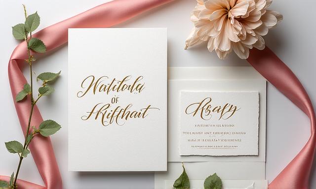 Elegante Hochzeitseinladung mit kalligraphischem Text