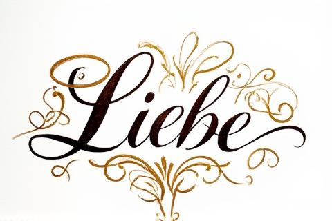 Kalligraphische Verzierungen (Flourishing) um ein Wort herum, verziert und elegant